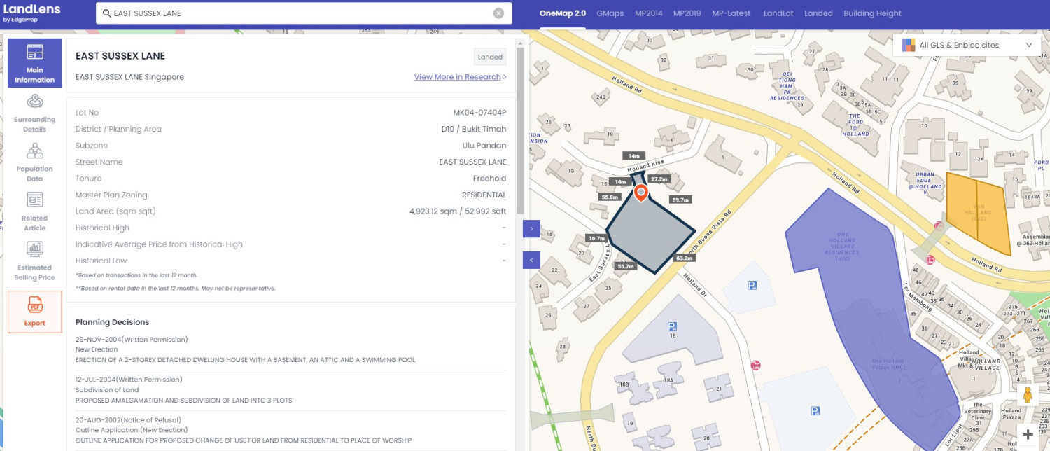 Large Holland Rise GCB plot on the market for 106 mil Singapore